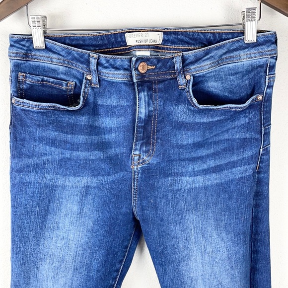 FOREVER 21 |👖 PUSH UP Style Blue Faded High-Rise Stretchy Denim Jeans - Picture 6 of 6